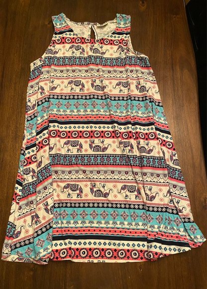 Bobbie Brooks Dresses & Skirts - Elephant BOHO print summer Dress size 2X sleeveless Bobbie Brooks